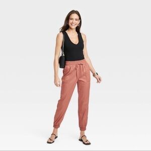 a new day rust red joggers
